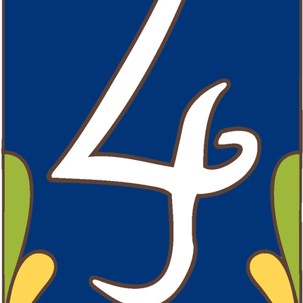 Cobalt Blue Talavera Tile House Numbers (TC)