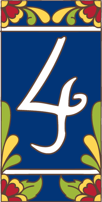 Cobalt Blue Talavera Tile House Numbers (TC)