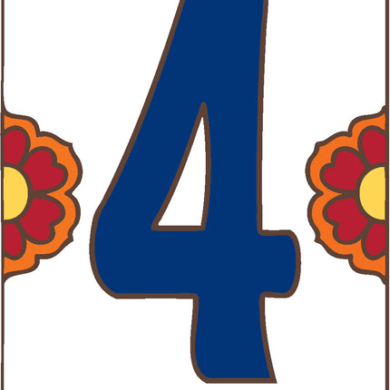 White Talavera Tile House Numbers