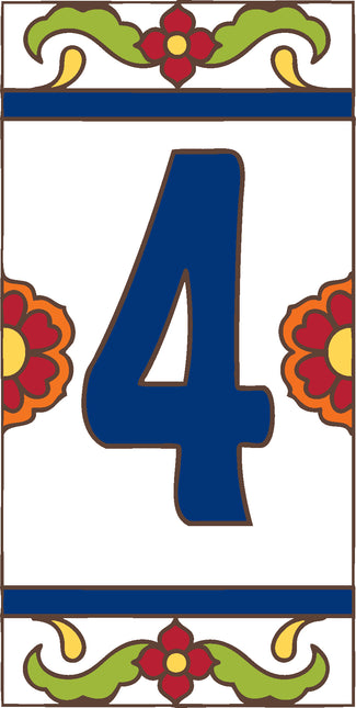 White Talavera Tile House Numbers (TW)