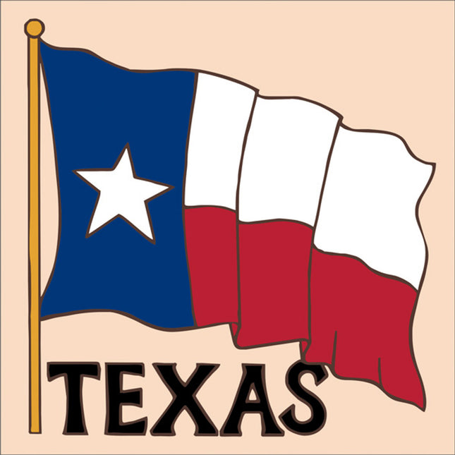 Waving Texas Flag Ceramic Tile | Wall Decor or Kitchen Trivet | Hand Glazed Art | Red White and Blue Decor | Dallas Austin Texas Gift