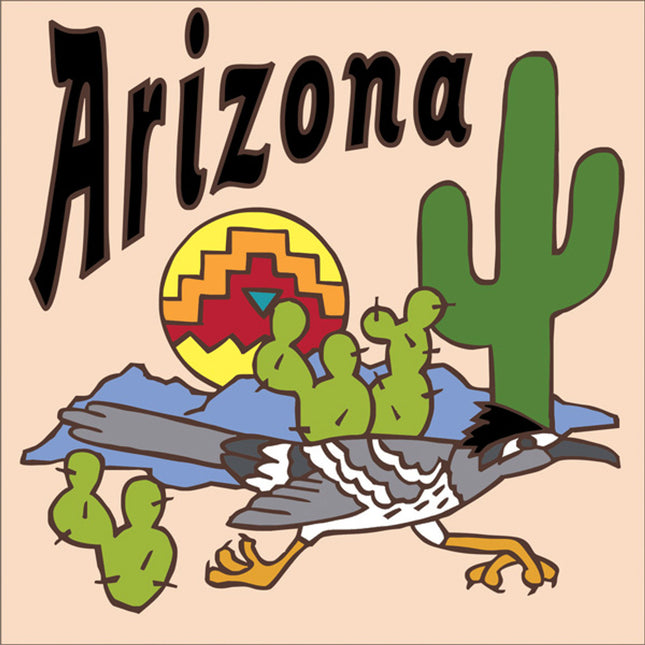 Arizona Roadrunner Ceramic Tile | Kitchen Trivet | Desert Souvenir | Southwest Kitchen Gift for Bird Lovers
