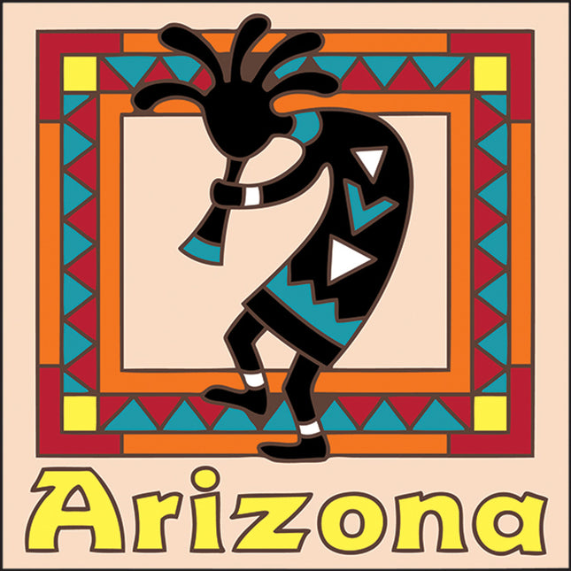 Arizona Kokopelli Ceramic Tile | Kitchen Trivet | Desert Souvenir | Southwest Kitchen Gift | Arizona