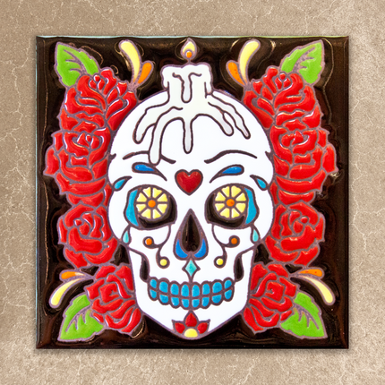 Day of the Dead Rose Man Tile (6008)