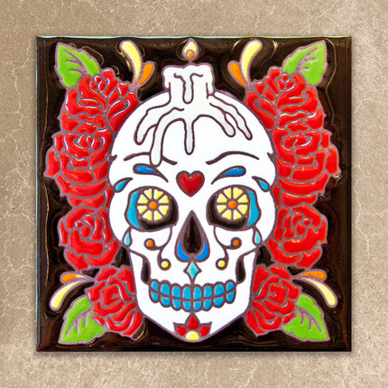 Day of the Dead Rose Man Tile (6008)