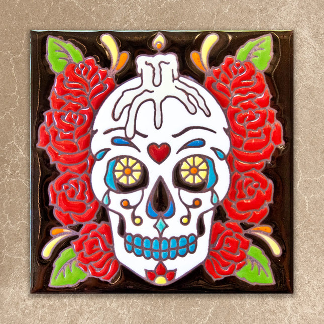 Day of the Dead Rose Man Tile (6008)