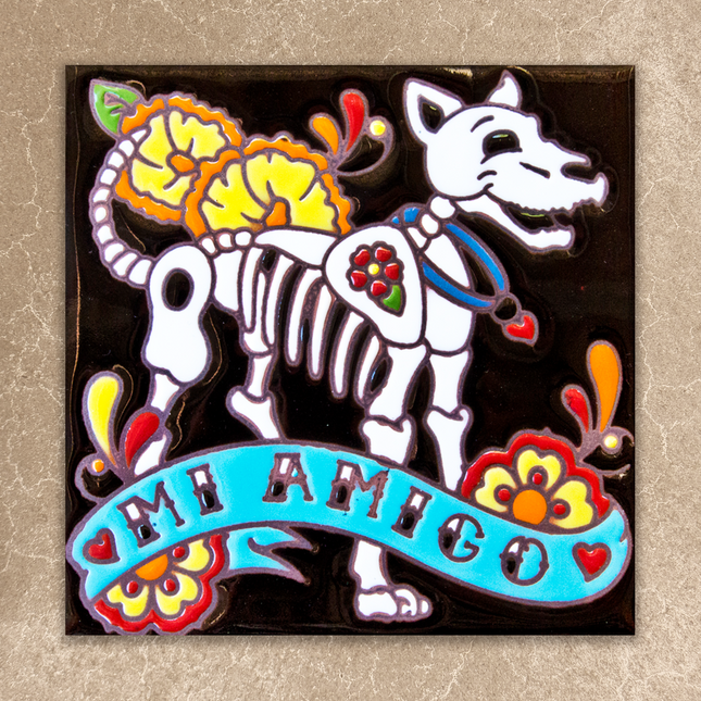 Day of the Dead Dog Tile (6010)