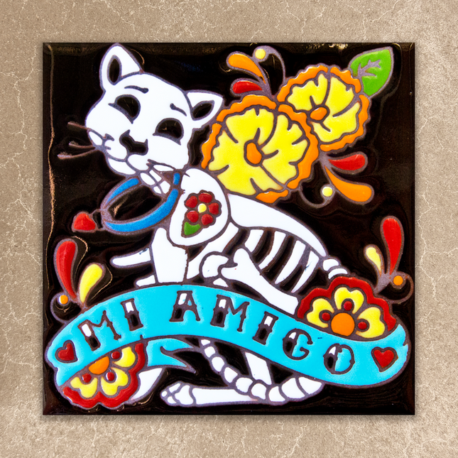 Day of the Dead Cat Tile (6011)