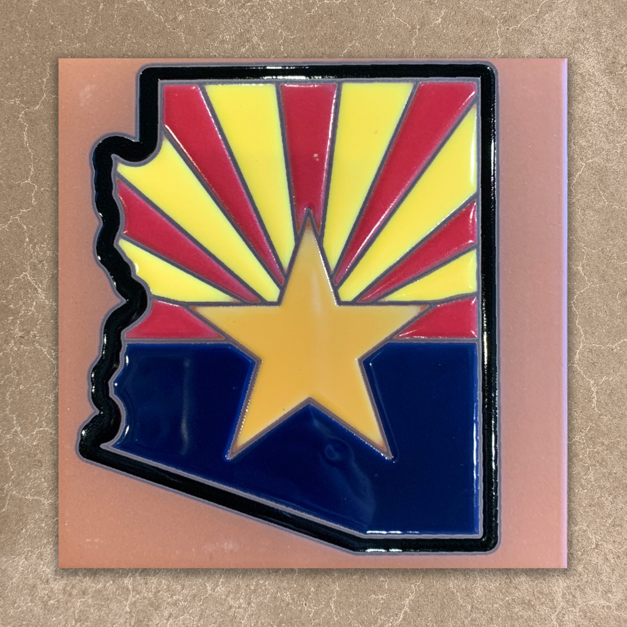 Ceramic Flags Arizona Flag Tile | Ceramic Tile Kitchen Trivet | Southwest AZ Souvenir ...