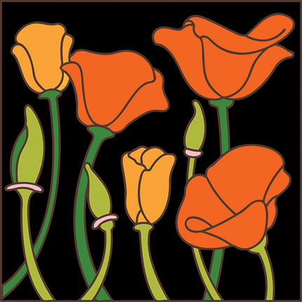 California Poppies Ceramic Tile Art Trivet | Kitchen Trivet | Unique California Gift | Desert Art