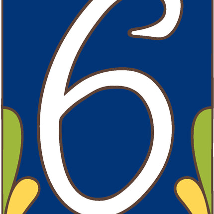 Cobalt Blue Talavera Tile House Numbers (TC)