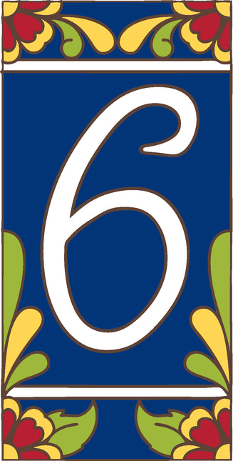 Cobalt Blue Talavera Tile House Numbers (TC)