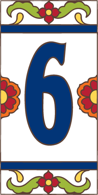 White Talavera Tile House Numbers (TW)