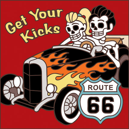 Day of the Dead Route 66 Tile | Dia de los Muertos Art | Hand Glazed Tile Trivet | Southwestern Wall Decor | Family Memorial Gift