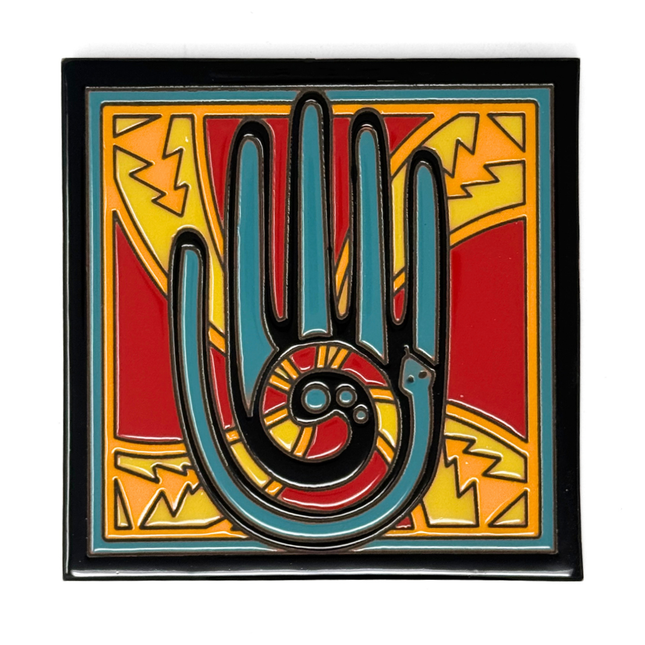 Healing Hand Tile - Southwestern Art - Arizona desert ceramic tile art gift
