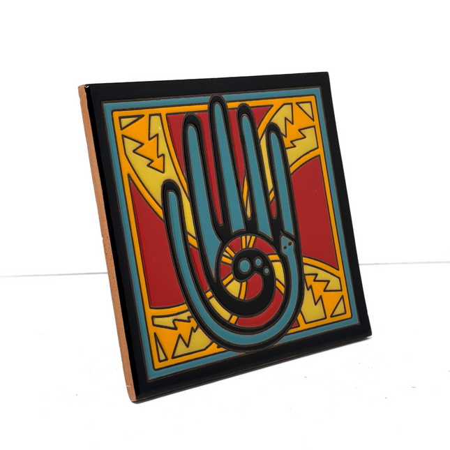 Healing Hand Tile - Southwestern Art - Arizona desert ceramic tile art gift