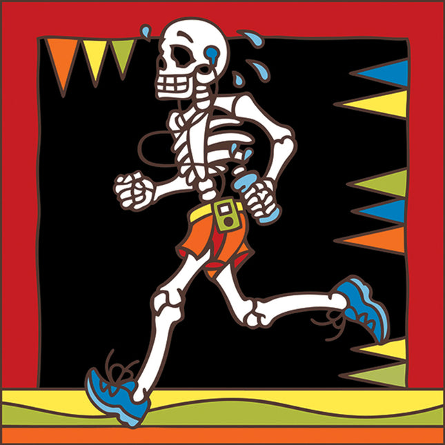 Day of the Dead Jogger Tile | Dia de los Muertos Art | Hand Glazed Tile Trivet | Southwestern Wall Decor | Family Memorial Runner Gift