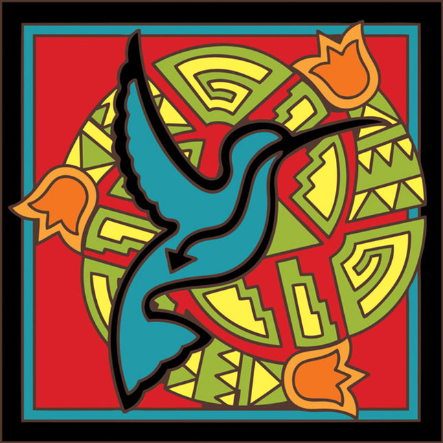 Native American Hummingbird - Southwestern Art - Arizona desert ceramic tile art gift