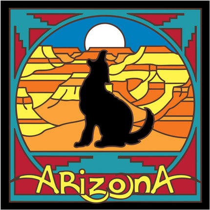 Arizona Coyote Silhouette Ceramic Tile | Kitchen Trivet | Desert Souvenir | Southwest Kitchen Gift for Animal Lovers
