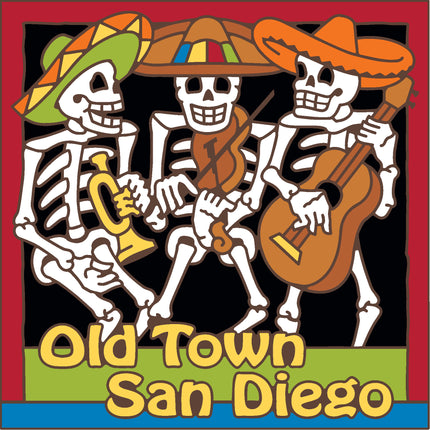 Old Town San Diego Day of the Dead Mariachis Tile (7641A)