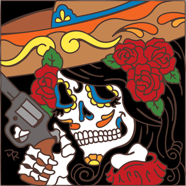 Day of the Dead Bandita Tile Trivet | Dia de los Muertos Art | Hand Glazed Tile | Southwestern Wall Decor