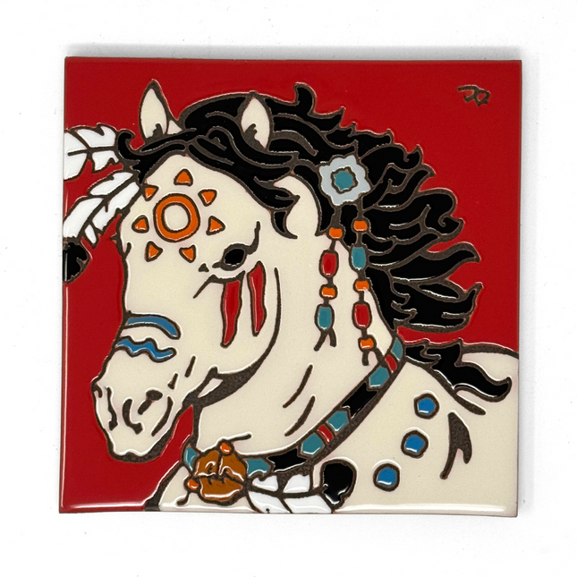 War Pony Decorative Ceramic Tile | Horse Gift