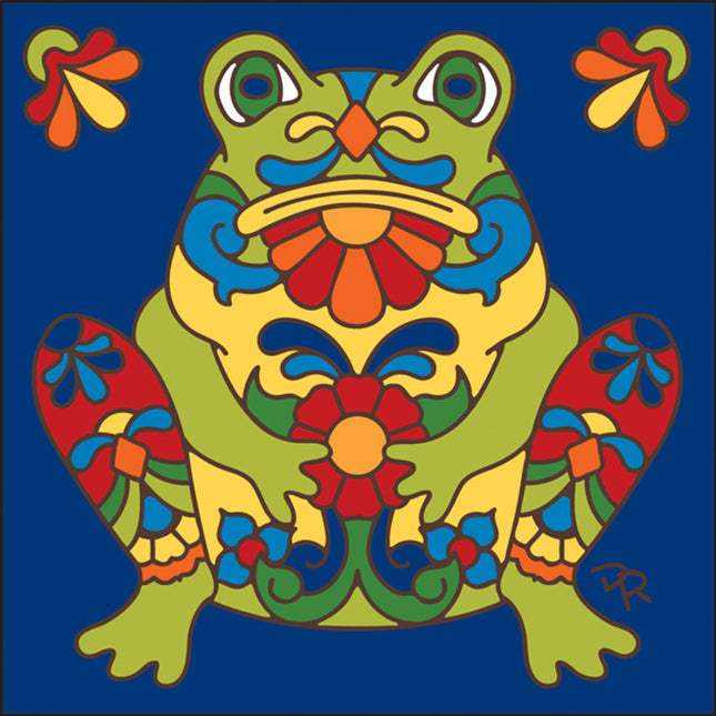 Talavera Frog - Southwest Ceramic Tile Art Sign - Hand glazed tile kitchen trivet