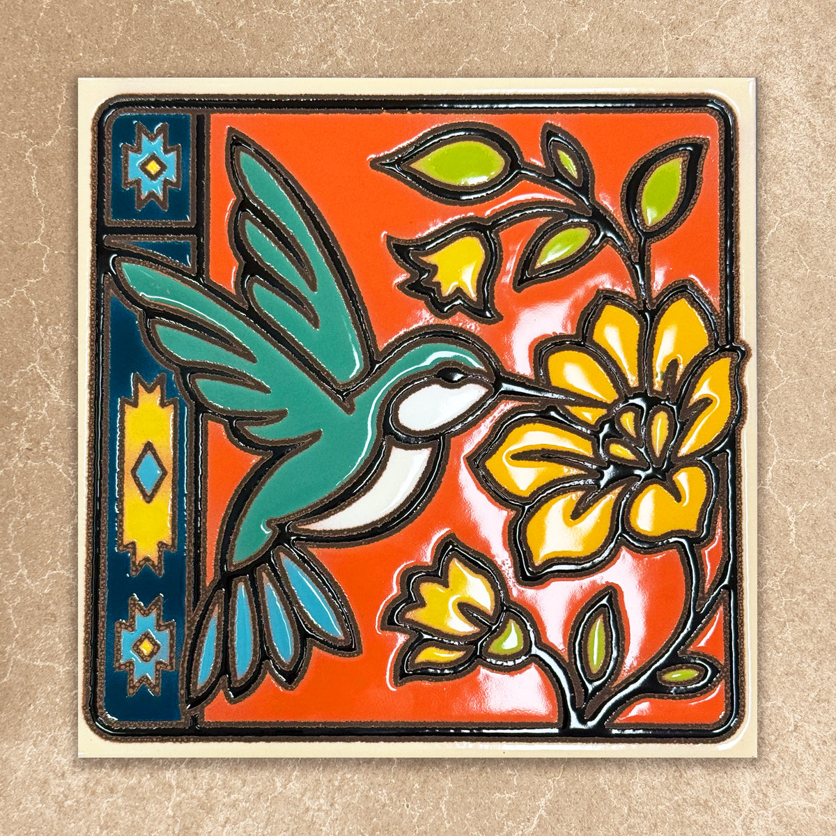 Southwest Hummingbird - Arizona desert ceramic tile art gift ...