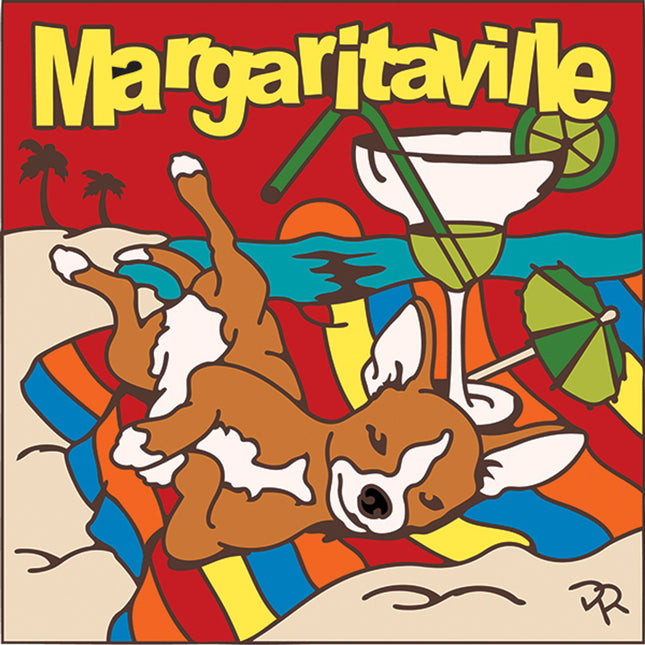 Margaritaville Chihuahua Tile | Funny  Ceramic Tile Plaque | Kitchen Trivet Gift for Margarita Lovers