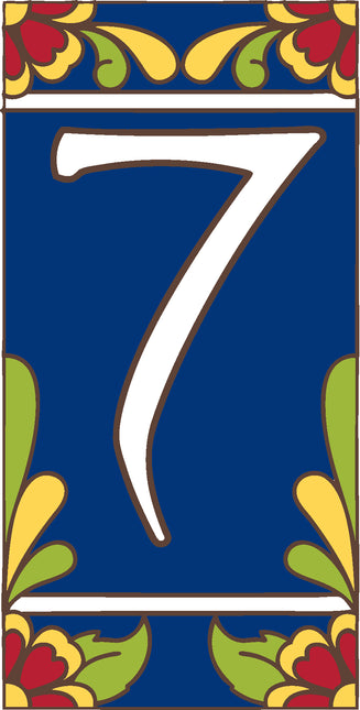 Cobalt Blue Talavera Tile House Numbers (TC)
