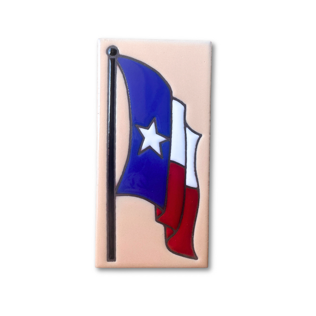 Texas Flag ceramic tile on sand