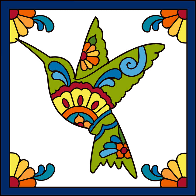 Talavera Hummingbird Tile (8011)