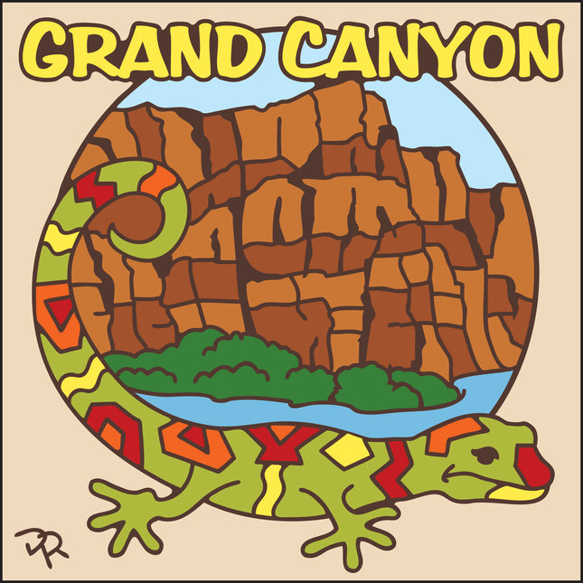 Grand Canyon Gecko Tile | Ceramic Art Trivet | Southwest Gift | Lizard & Gecko Art