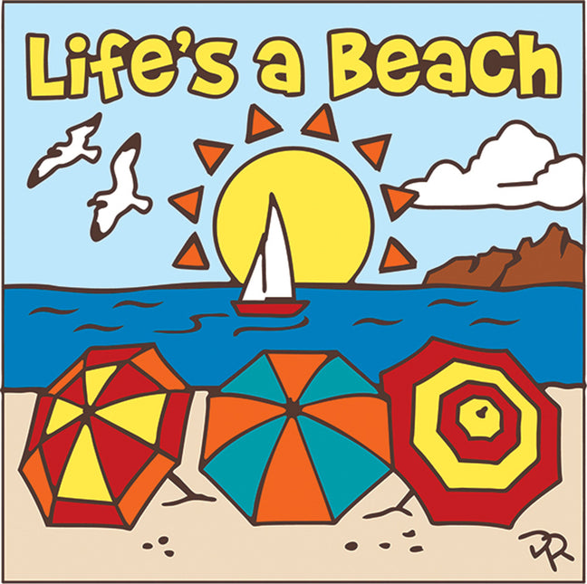  Life's a Beach House Sign - Ceramic Tile Plaque | Beach Wall Decor | Ocean Gift