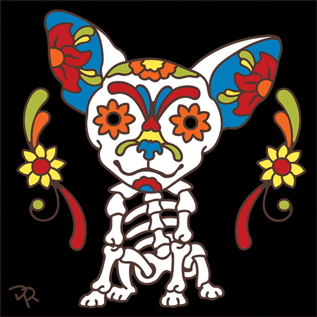 Day of the Dead Chihuahua - Dog Lover Gift - Ceramic Tile Trivet Art 