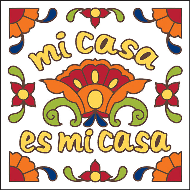 Talavera "Mi Casa es Mi Casa"- Ceramic Tile Trivet Art Gift Welcome Sign | Funny Gift