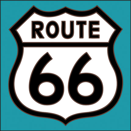 Route 66 Road Sign Tile | Ceramic Tile Trivet Art Gift | Travel Gift | Loose Ceramic Tile