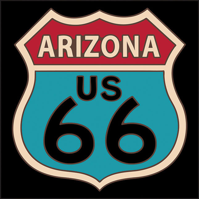 Route 66 Arizona Road Sign Tile | Ceramic Tile Trivet Art Gift | Travel Gift | Loose Ceramic Tile
