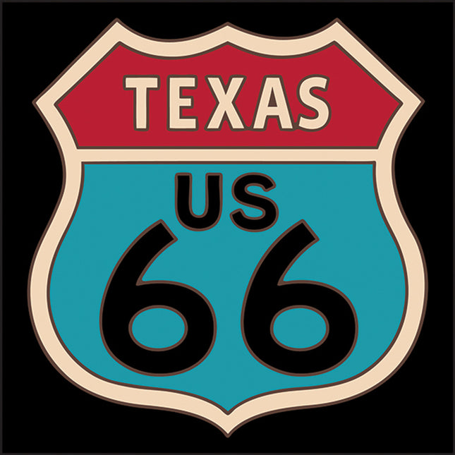 Route 66 Texas Road Sign Tile | Ceramic Tile Trivet Art Gift | Travel Gift | Loose Ceramic Tile
