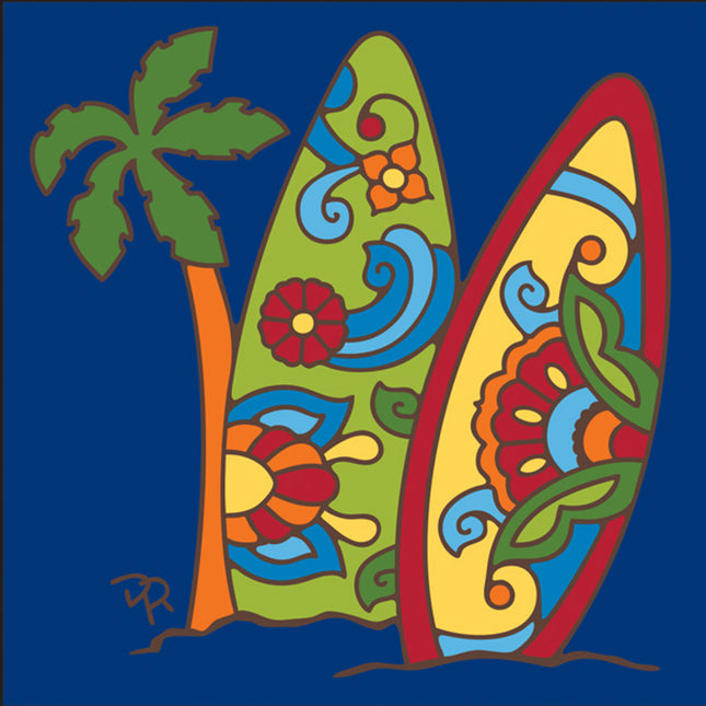 Talavera Surfboards Tile -  Ceramic Tile Art Sign - Hand glazed tile kitchen trivet | Beach Art | Surfing Gift
