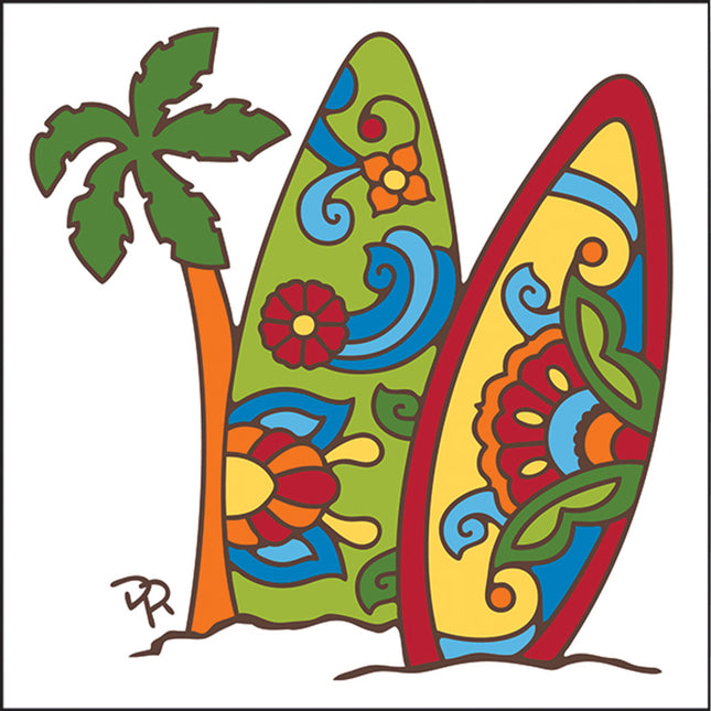 Talavera Surfboards Tile -  Ceramic Tile Art Sign - Hand glazed tile kitchen trivet | Beach Art | Surfing Gift