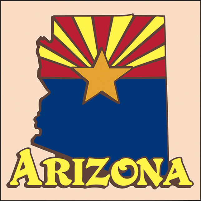 Arizona State Tile |  Ceramic Tile Kitchen Trivet | Southwest Desert Gift | Arizona flag