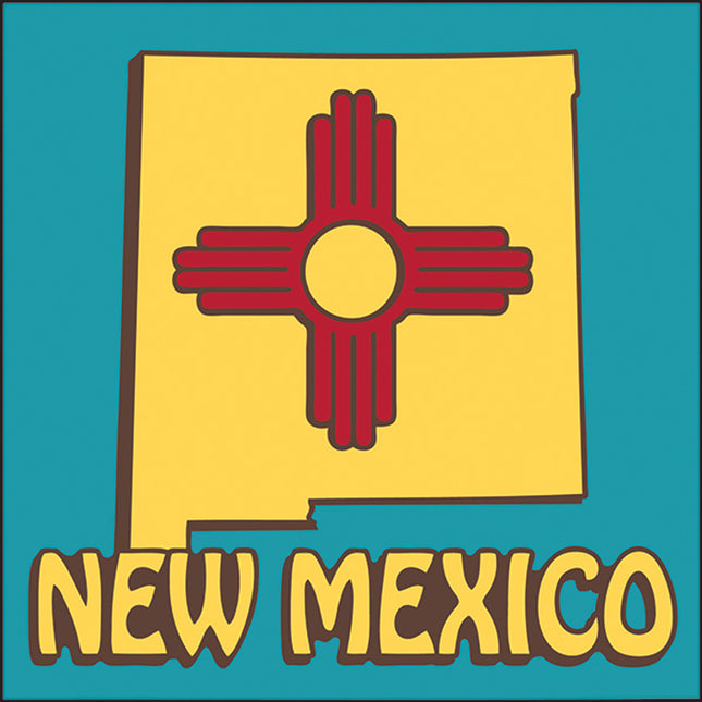 New Mexico State Tile |  Ceramic Tile Kitchen Trivet | Southwest Desert Gift with Zia