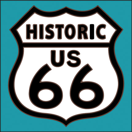 Historic Route 66 Road Sign Tile | Ceramic Tile Trivet Art Gift | Travel Gift | Loose Ceramic Tile