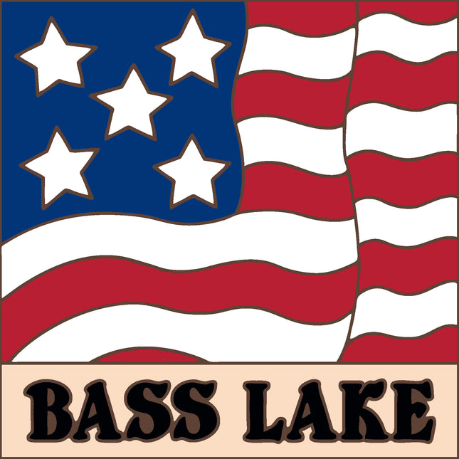 Bass Lake USA Flag Tile (8435A / 9432)