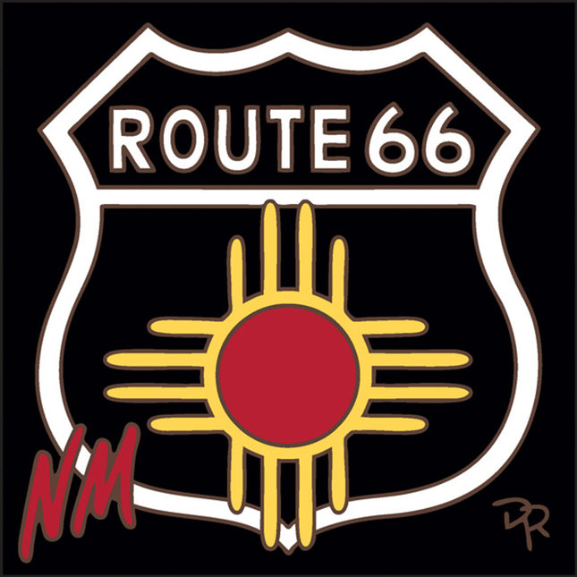 Route 66 New Mexico Zia Road Sign Tile | Ceramic Tile Trivet Art Gift | Travel Gift | Loose Ceramic Tile