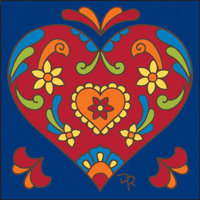 Talavera Heart - Ceramic Tile Trivet Art Gift - Hand glazed tile perfect Valentine's Day gift