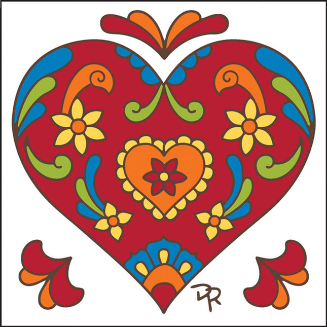Talavera Heart - Ceramic Tile Trivet Art Gift - Hand glazed tile