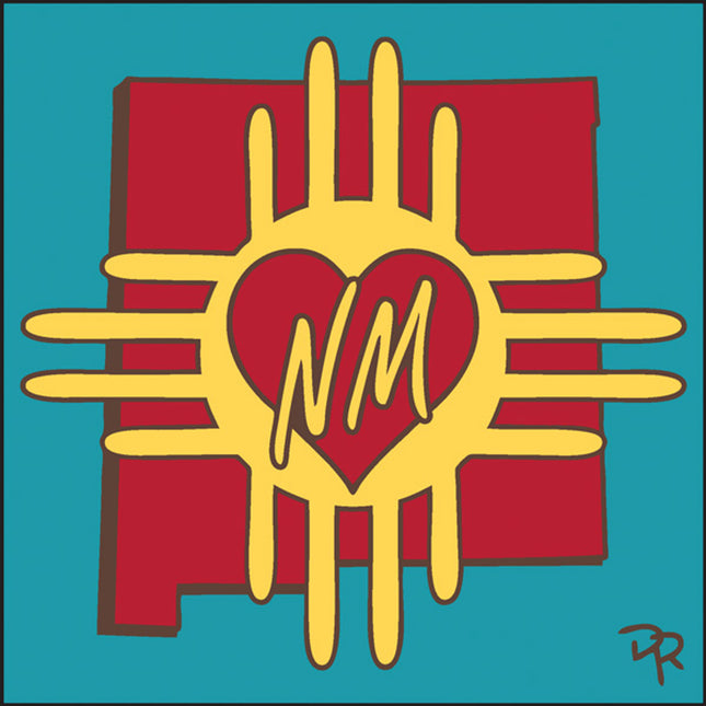 New Mexico State Tile |  Ceramic Tile Kitchen Trivet | Southwest Desert Gift with Zia