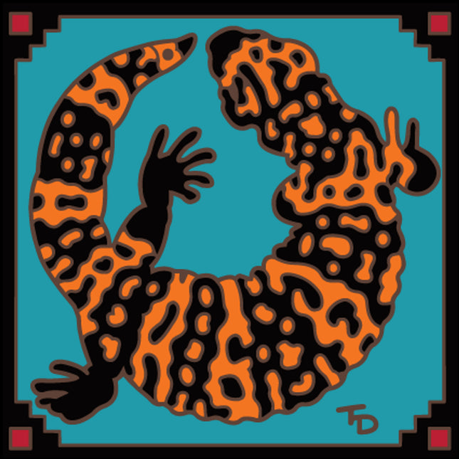 Southwest Gila Monster Tile | Arizona Art Gift | Ceramic Tile Trivet | Desert Wall Decor